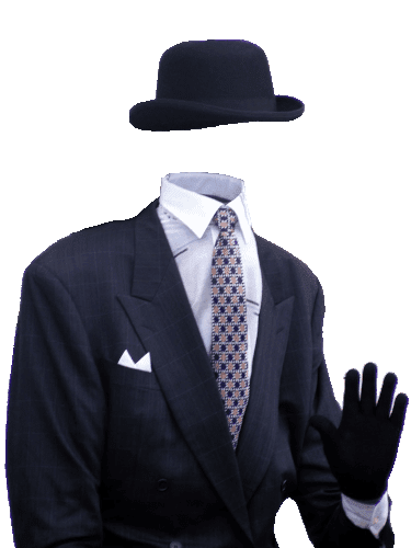 Unsichtbarer Mann im Anzug mit Hut