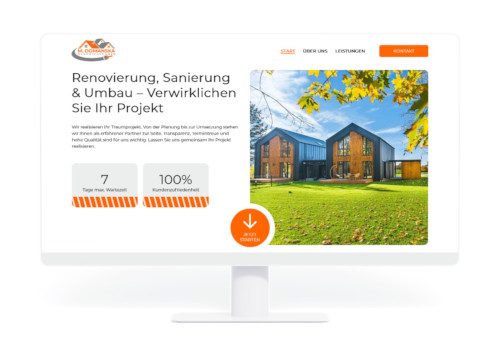 Screenshot der Website von Bauunternehmen Domanska