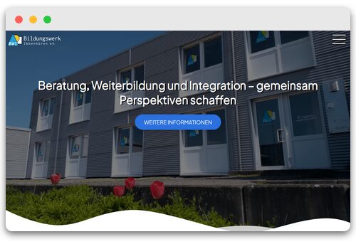 Screenshot der Website des Bildungswerks Ibbenbüren