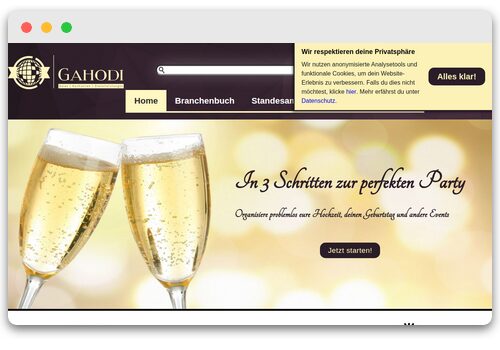 Screenshot der Website von GaHoDi